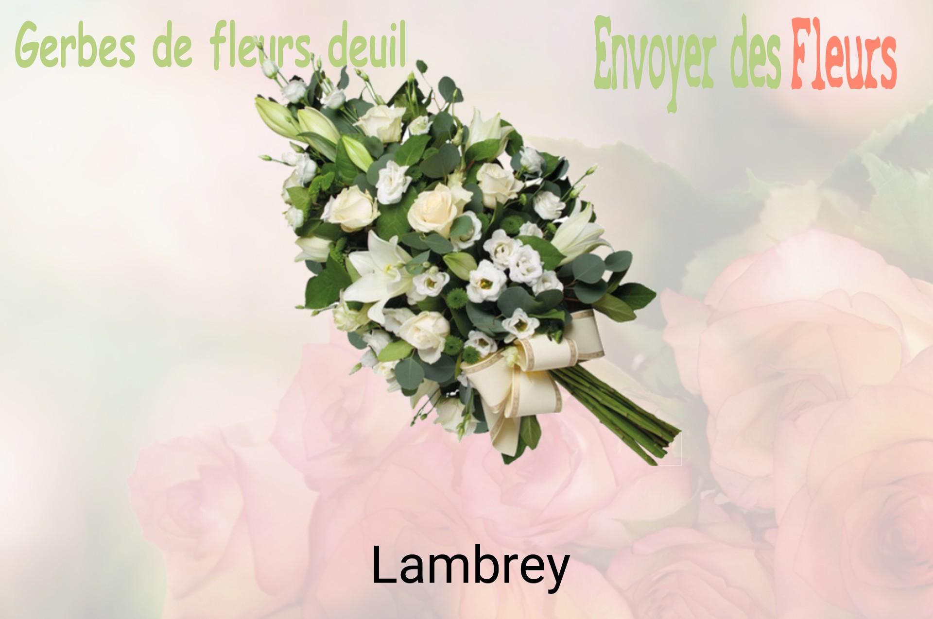 Gerbe de fleurs de deuil livrée à Lambrey